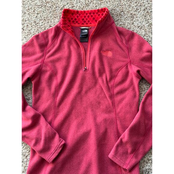 THE NORTH FACE WOMENS FLEECE, Size Small, Super Soft!! Coral/Red color. 1/4 zip - Picture 5 of 9